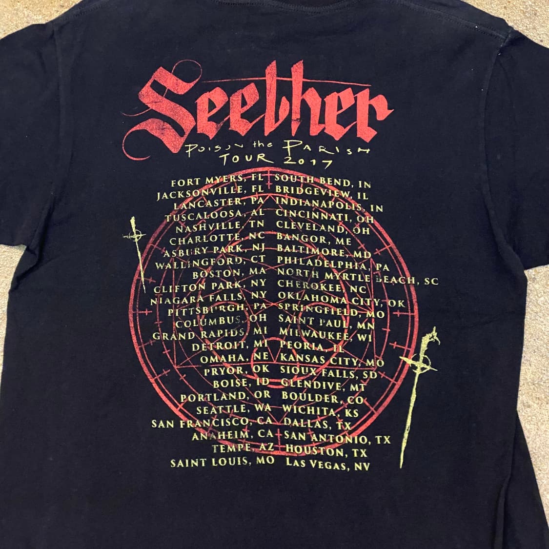 미국 빈티지 밴드 시더 SEETHER 투어티 락티셔츠 반팔티 상품이미지5