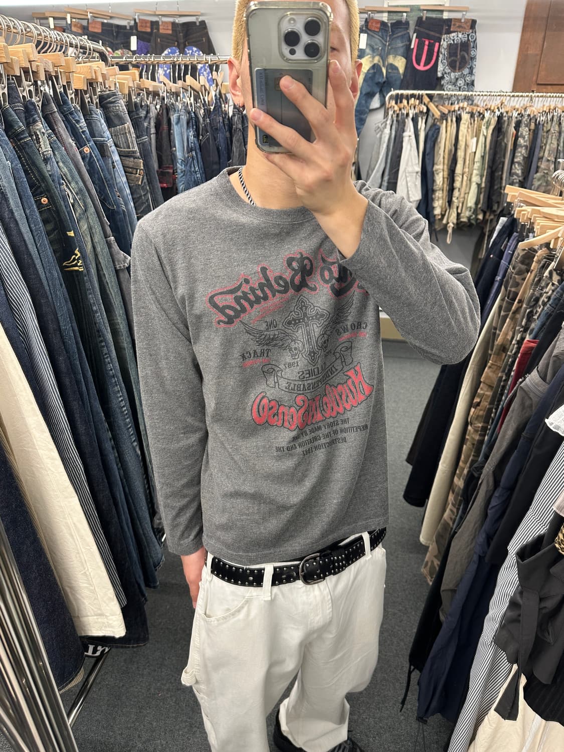 L) BEANS HOUSE 프린팅 빈티지 롱슬리브 긴팔티 상품이미지1