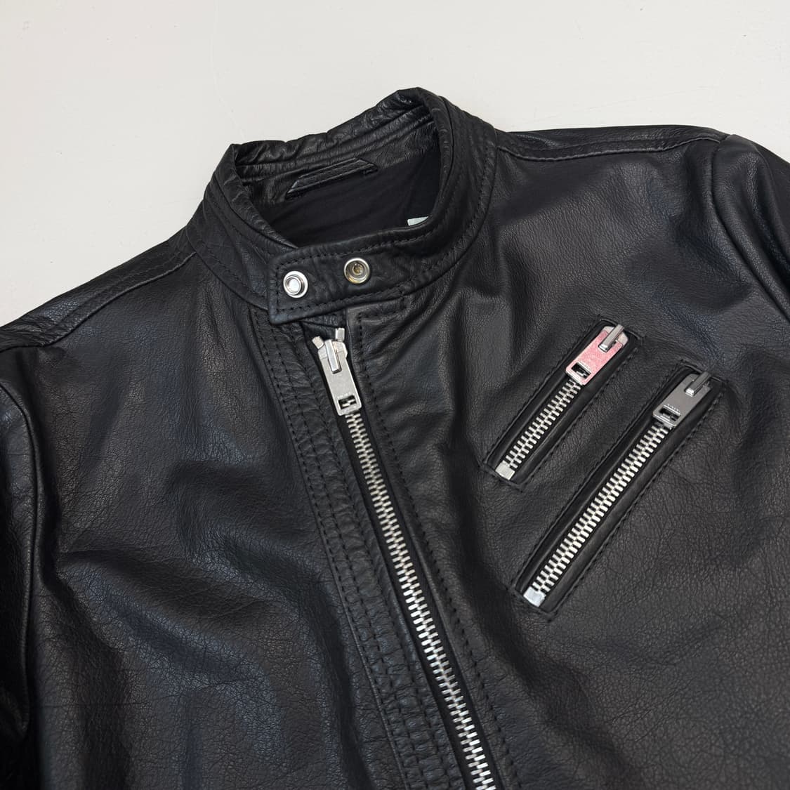 디젤 바이커 리얼레더 물소가죽 사선 라이더 가죽자켓 상품이미지4