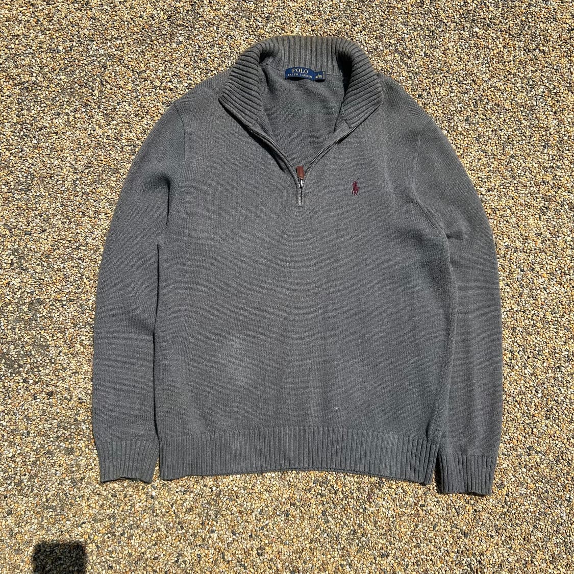 폴로(POLO RalphLauren)멜란지 그레이 반집업 니트 상품이미지1