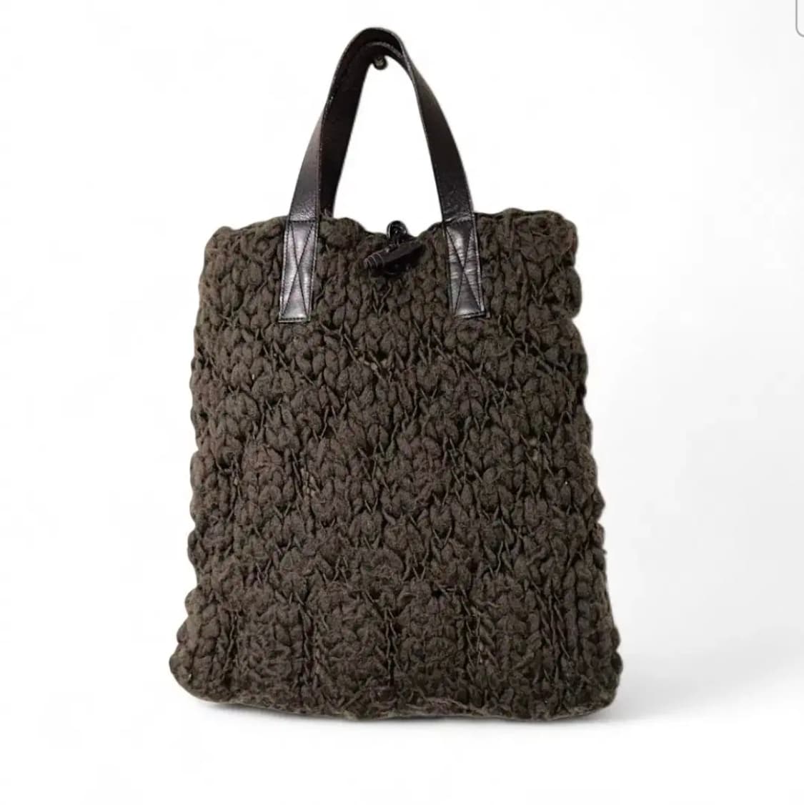 요지 야마모토 와이즈 케이블 니트 토트백 상품이미지1