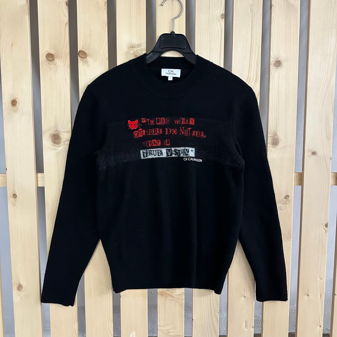 (S) 캘빈클라인 블랙 그래픽 니트 상품이미지1