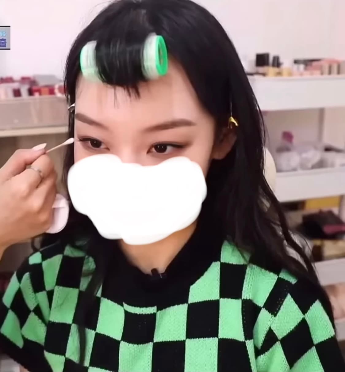 느와 체커 니트 탑 상품이미지4