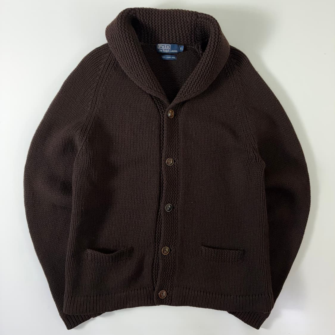 Polo 폴로 랄프로렌 램스울 브라운 업버튼 가디건 상품이미지1