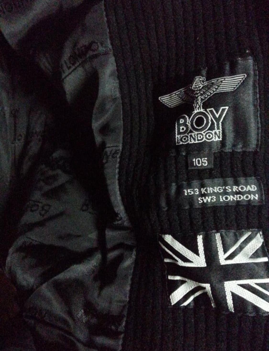 보이런던 남성 모직 마이 자켓 블랙 105 실측100 상품이미지6