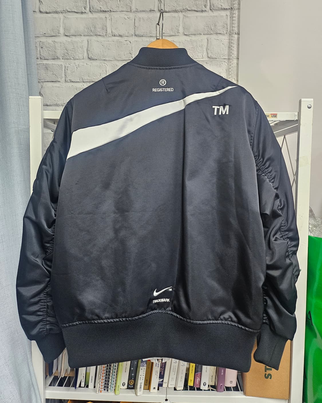 나이키 스우시 봄버자켓 XL 105 써마핏 양면 블루종 XD31 상품이미지4