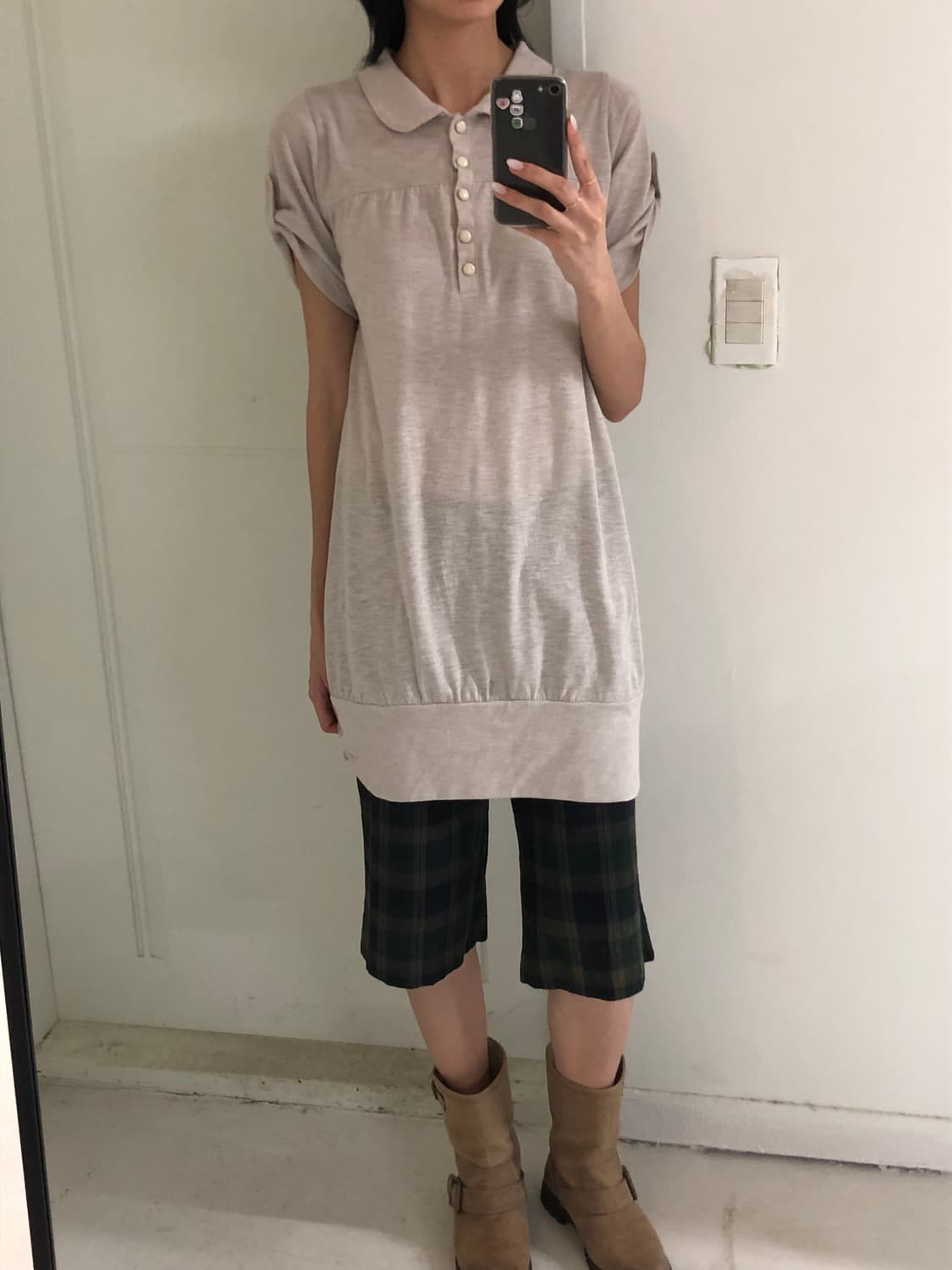일본빈티지 롱 반팔 원피스 상품이미지5