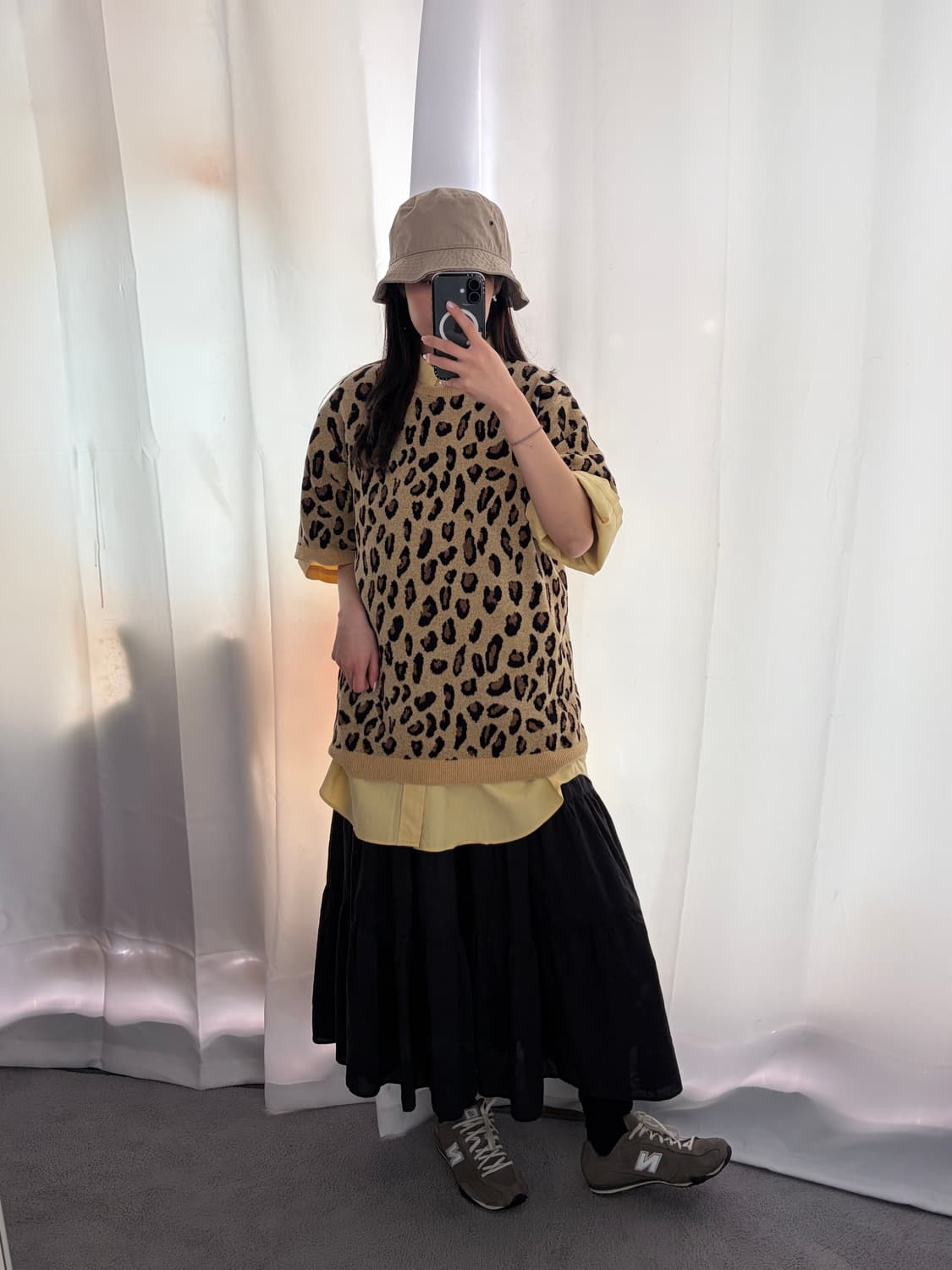 넘버나인 레오파드 니트 반팔 상품이미지1
