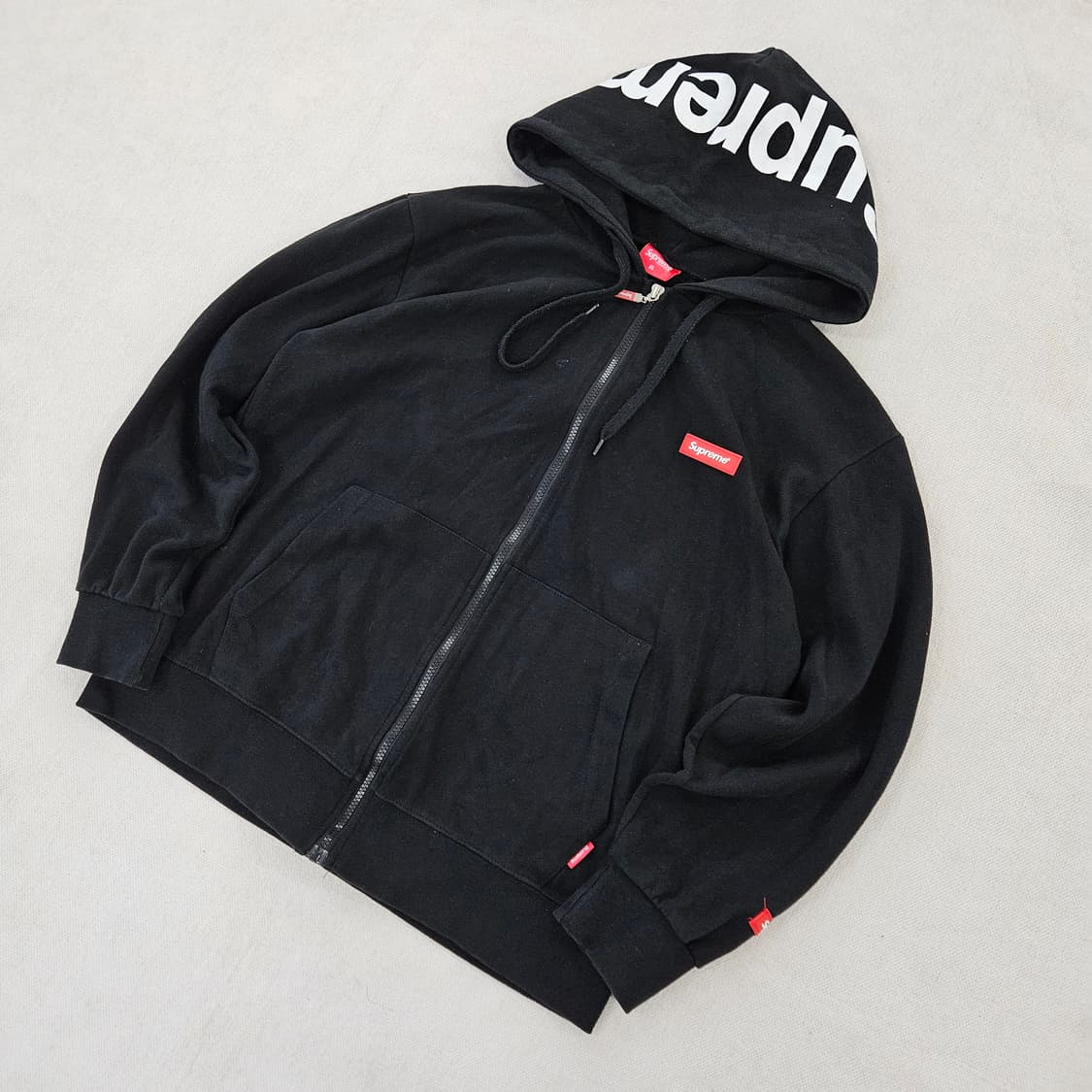 [XL] S패치 블랙 후드 집업 0121Y1 상품이미지1