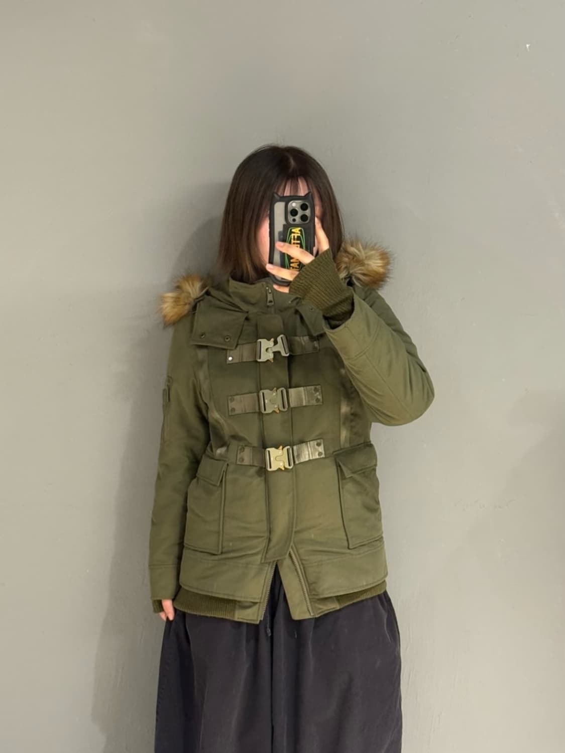 Sly buckle detail fur hood padding 상품이미지1