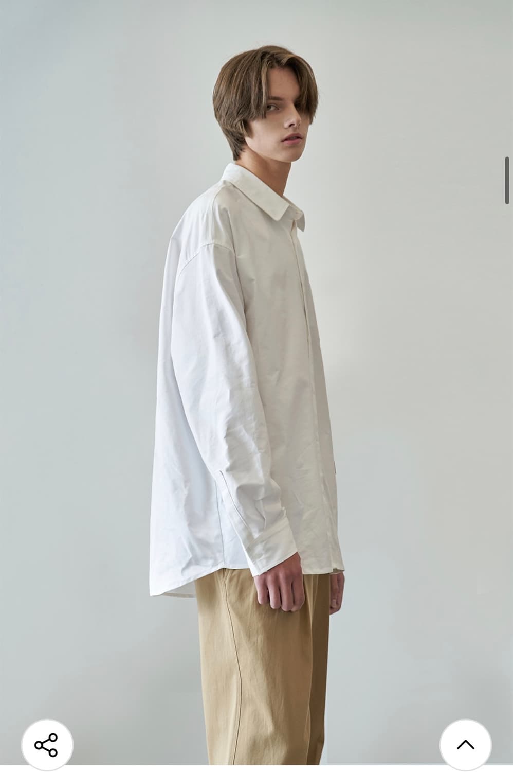 (L) 드로우핏 오버핏 옥스퍼드 셔츠 [WHITE] 판매 상품이미지4