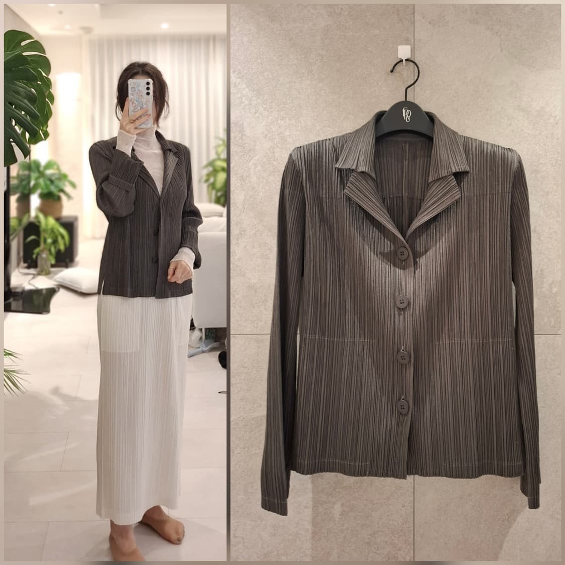 새상품급. 플리츠플리즈 그레이 베이직 자켓3 이세이미야케 상품이미지1