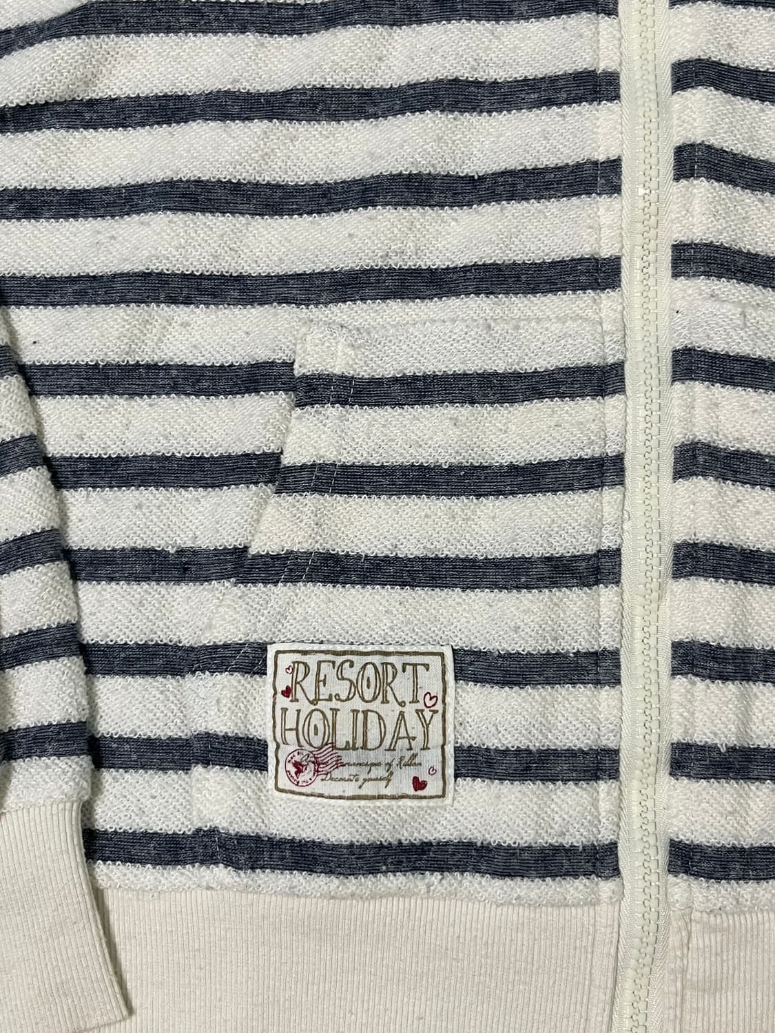 스트라이프 레터링 후드집업 상품이미지4