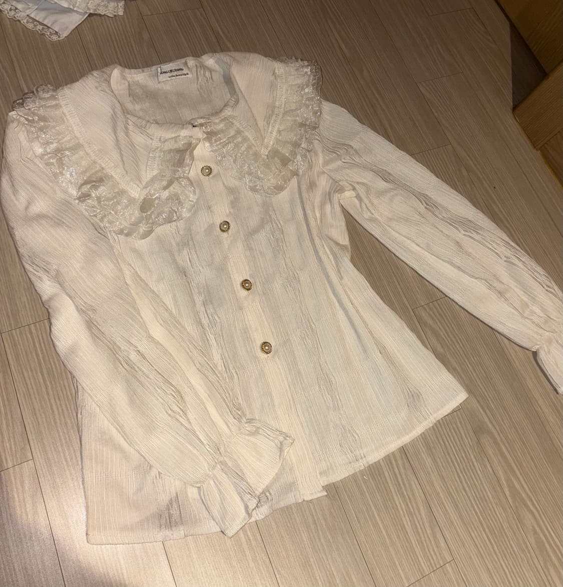 로리타 화이트 프릴넥 블라우스셔츠 고딕 일본 빈티지 펑크 고스 갸루 상품이미지2