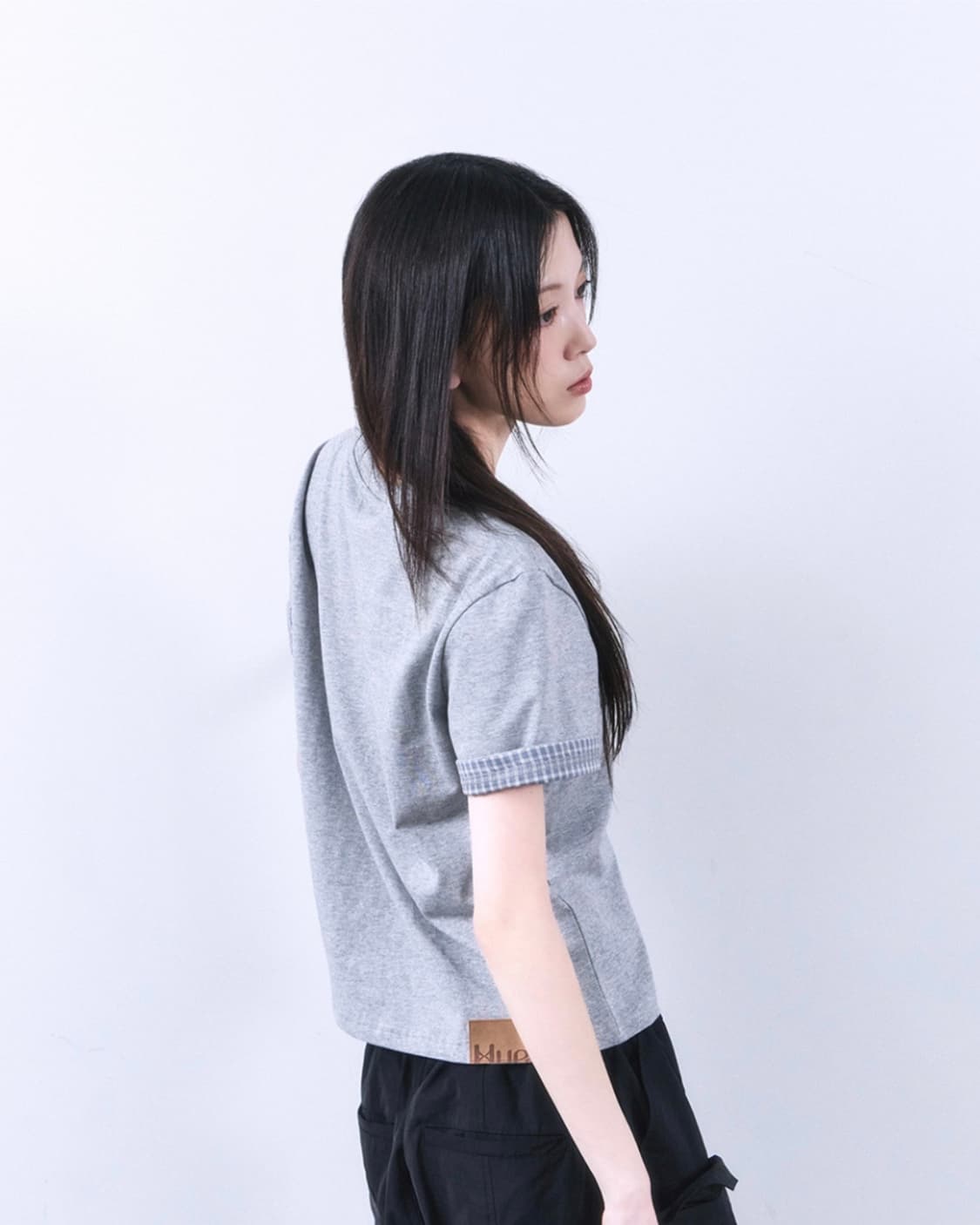 Huey 휴이 Check Rollup Tee Grey 티 00 size 상품이미지4