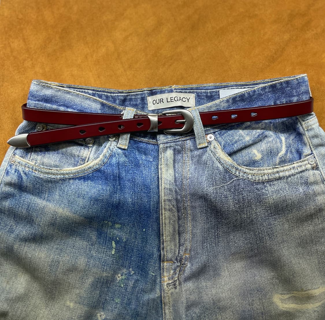 (재입고) 버건디 러스틱 소가죽벨트 아워레가시무드 상품이미지8