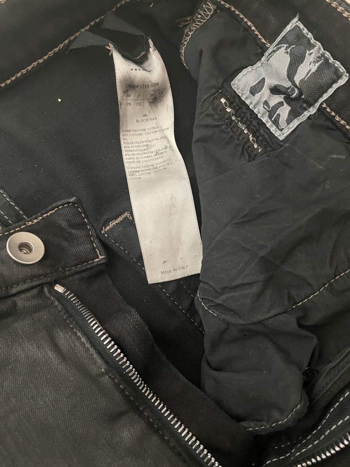 릭오웬스 부츠컷 블랙왁스 코팅 데님진 SBW 상품이미지5