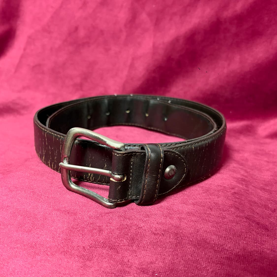 빈티지 리얼 레더 다크 브라운 벨트 상품이미지2