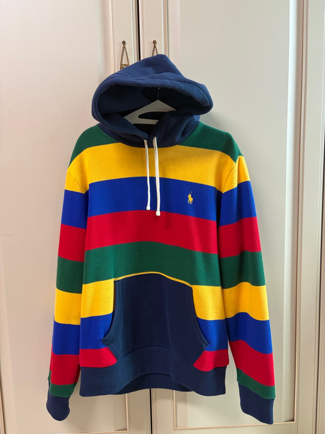 스트라이프 플리스 후디 - 네이비 상품이미지2