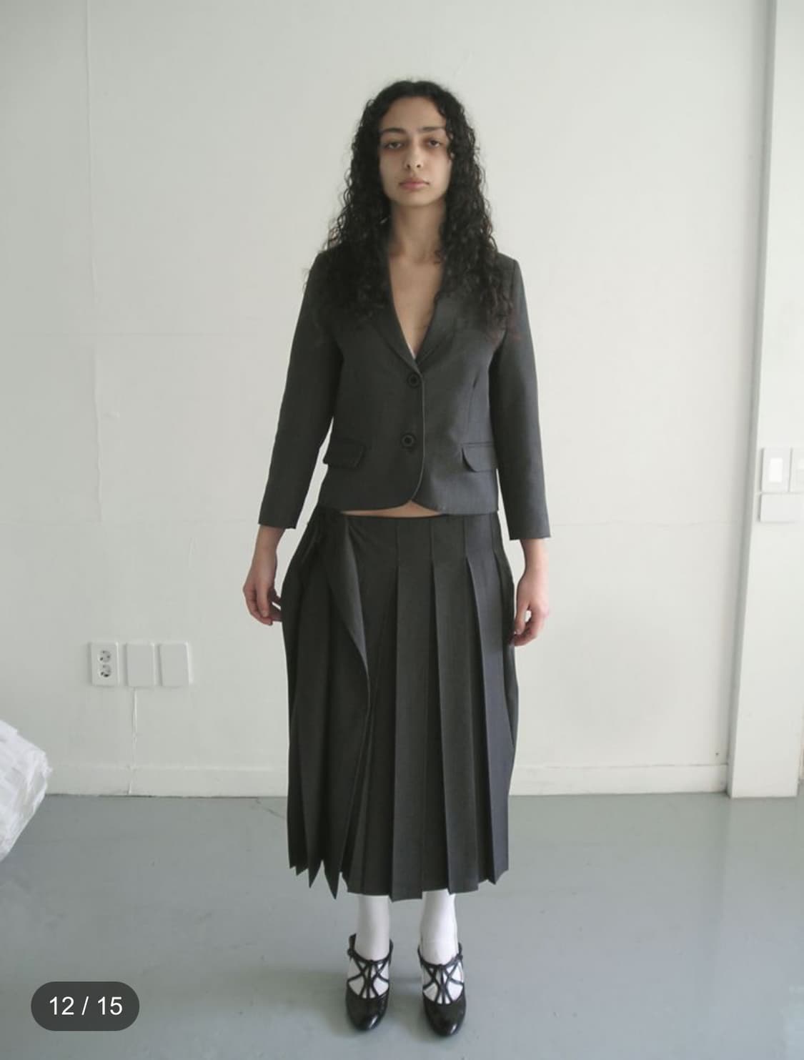 Eonts O patch jk & O ffbeat pleats skirt 상품이미지2