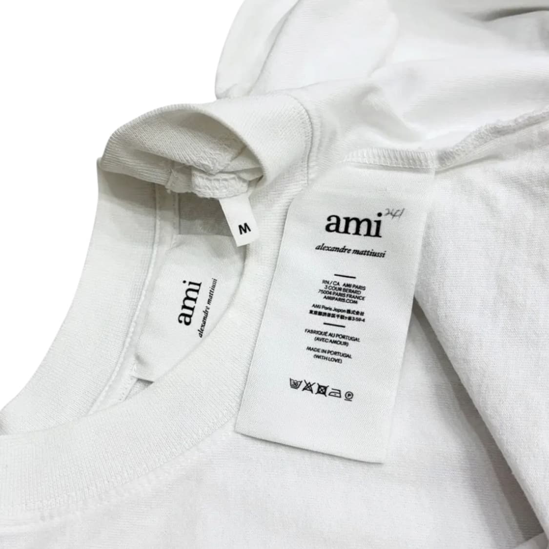 ✨ (바배) AMI 아미 파리 화이트 빅로고 오버핏 반팔티 상품이미지4