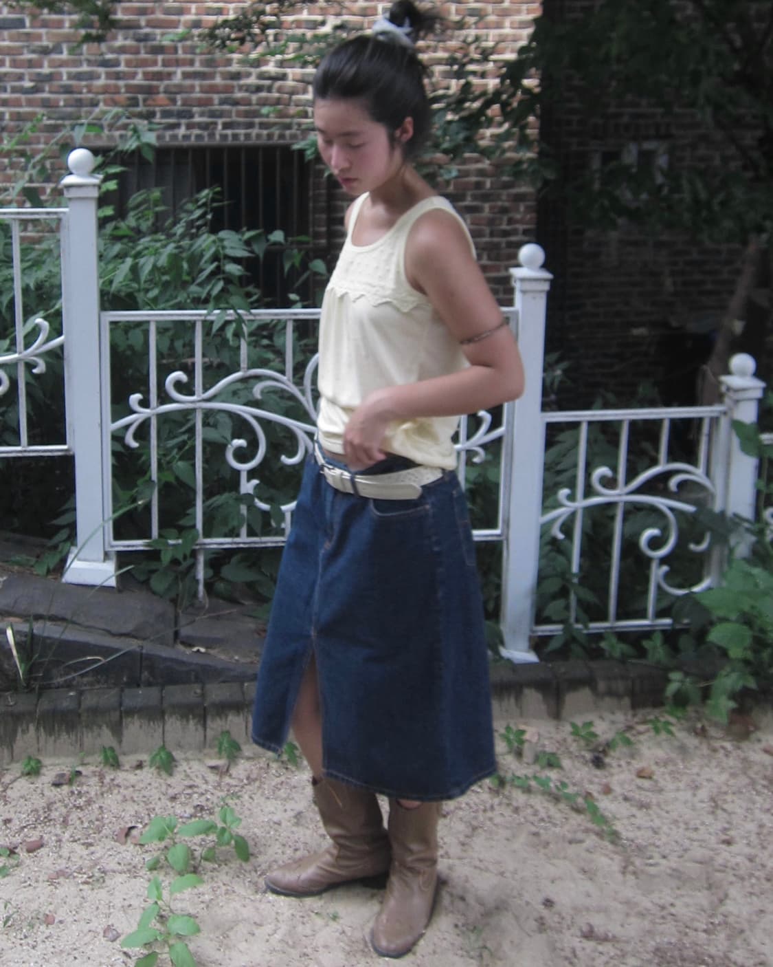 vintage denim midi skirt 상품이미지6