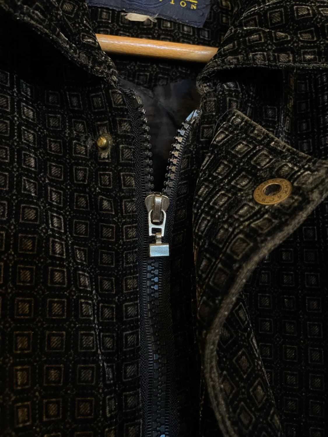 Vtg 블랙 벨벳 코듀로이 패턴 바이커 자켓 상품이미지6