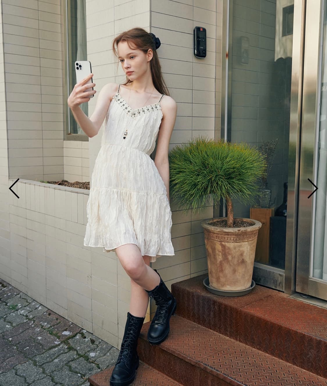 오앨 레이스 슬립 원피스 LACE SLIP MINI DRESS IVORY 상품이미지5