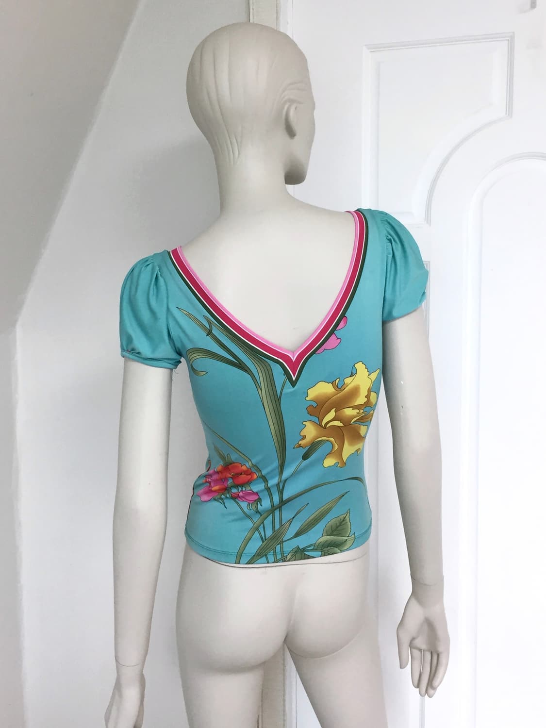 Antique Flower Print Puff Top 상품이미지4