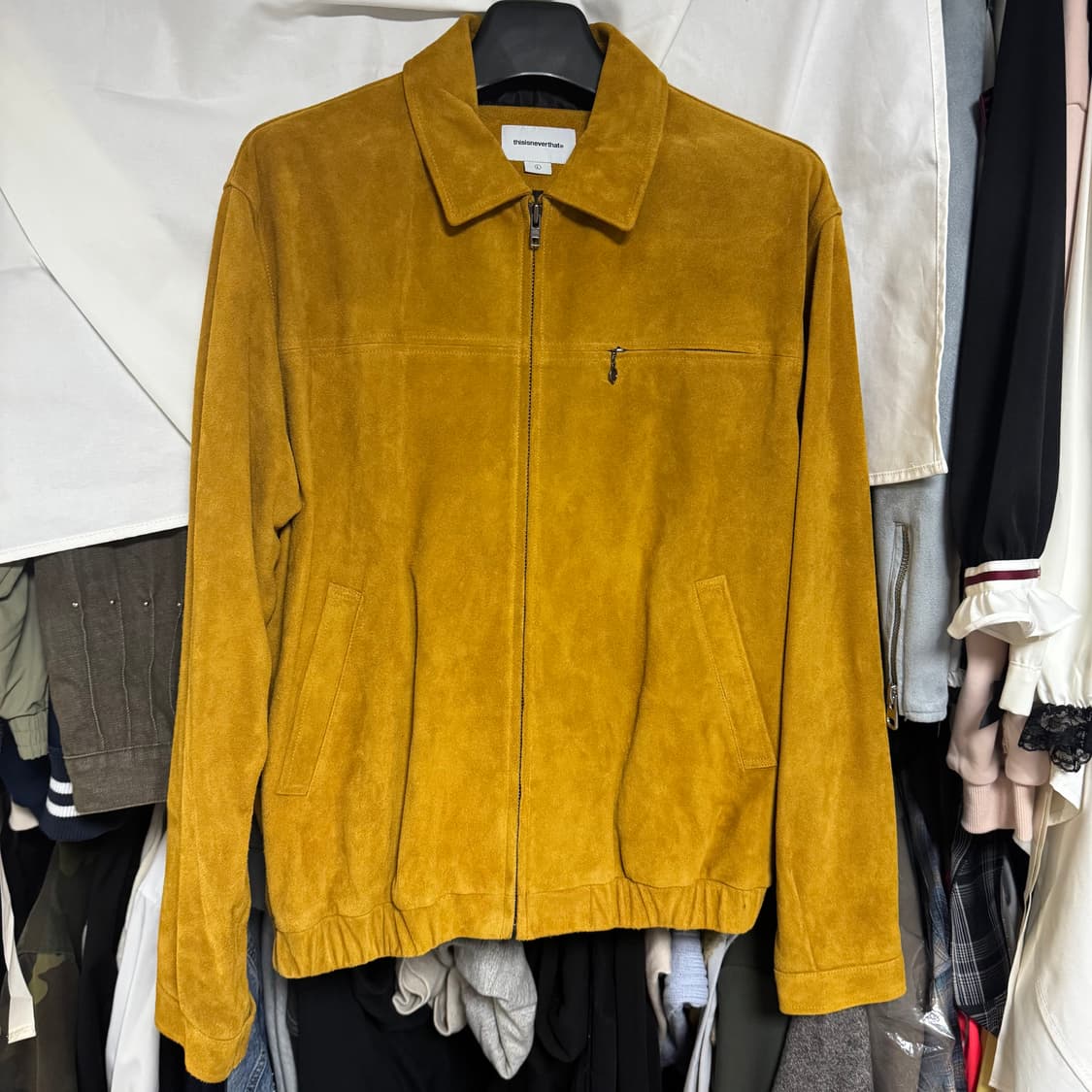 L)디스이즈네버댓 스웨이드 헤링턴 가죽자켓 상품이미지1