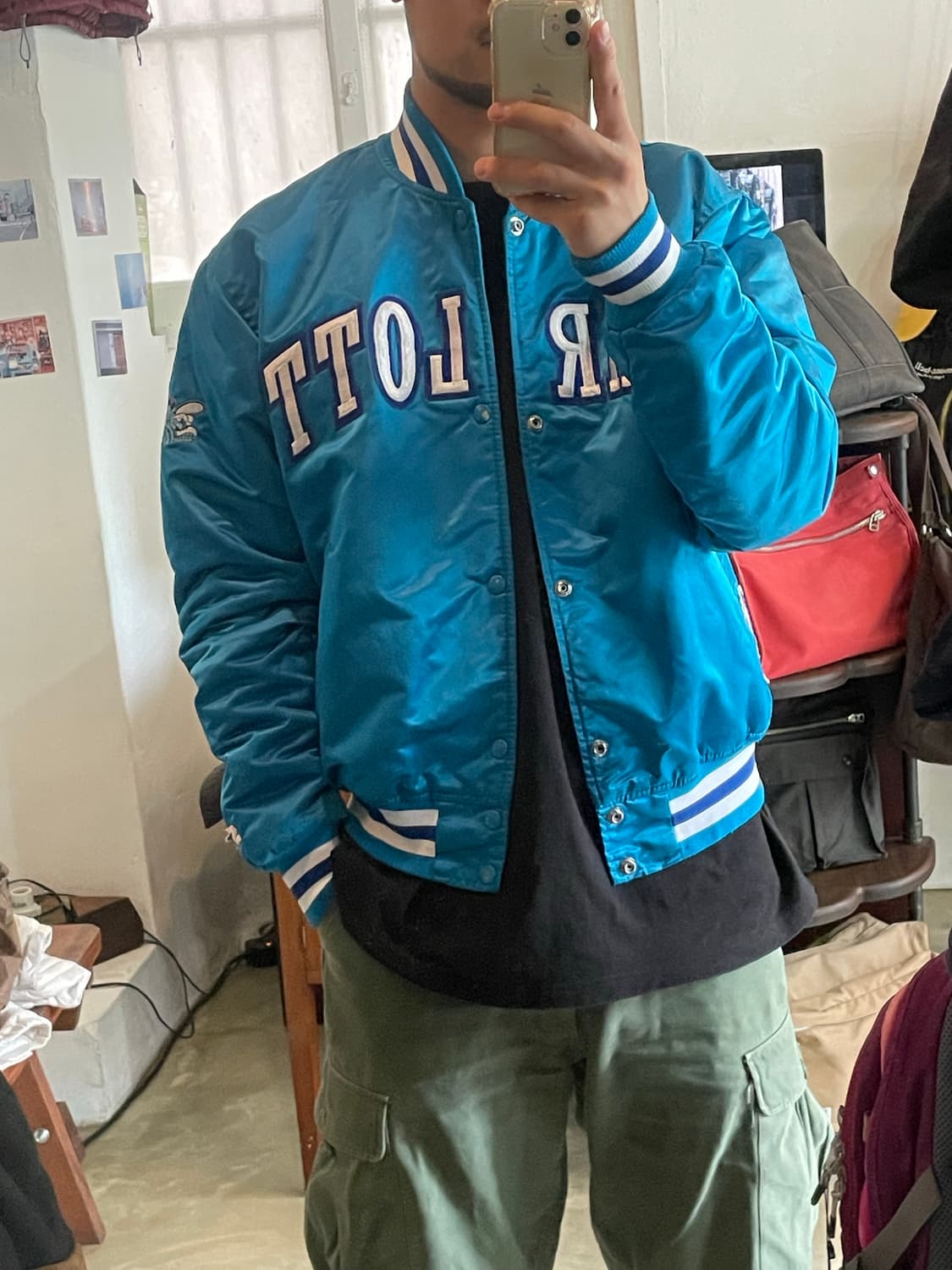 90년대 made in usa Starter NBA 샬럿 호네츠 자켓 L 상품이미지8