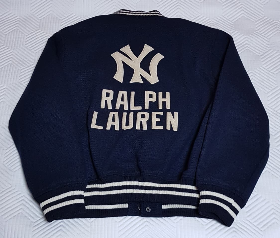 [새상품/L] 폴로 x MLB 뉴욕 양키스 바시티 울 자켓 팝니다. 상품이미지3