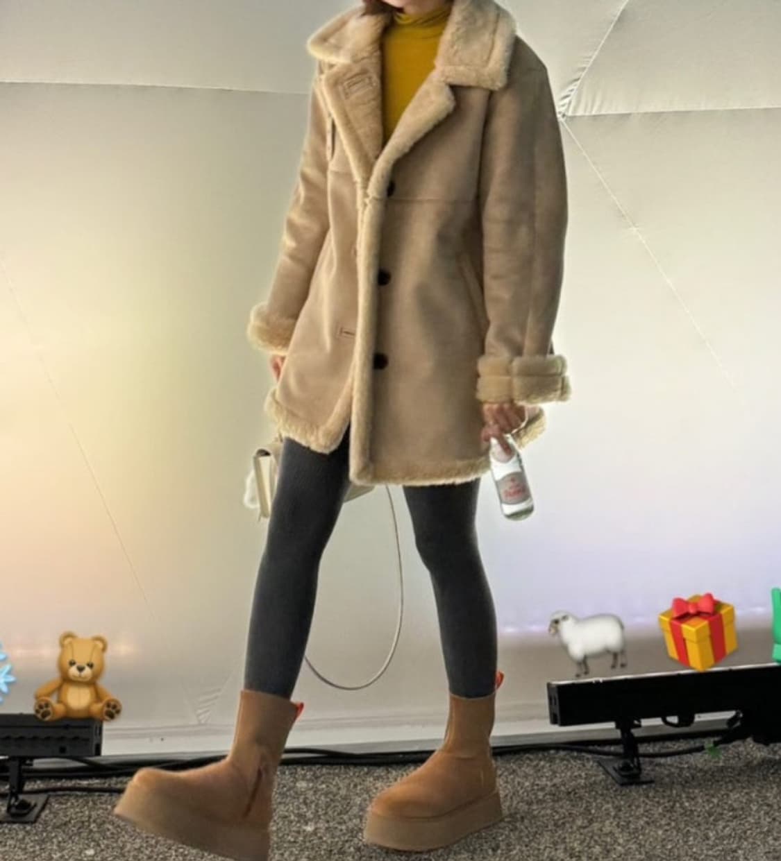 US 7 풀박 새상품 정품 어그 네오프렌 플랫폼 클래식 디퍼 부츠 미니 상품이미지4