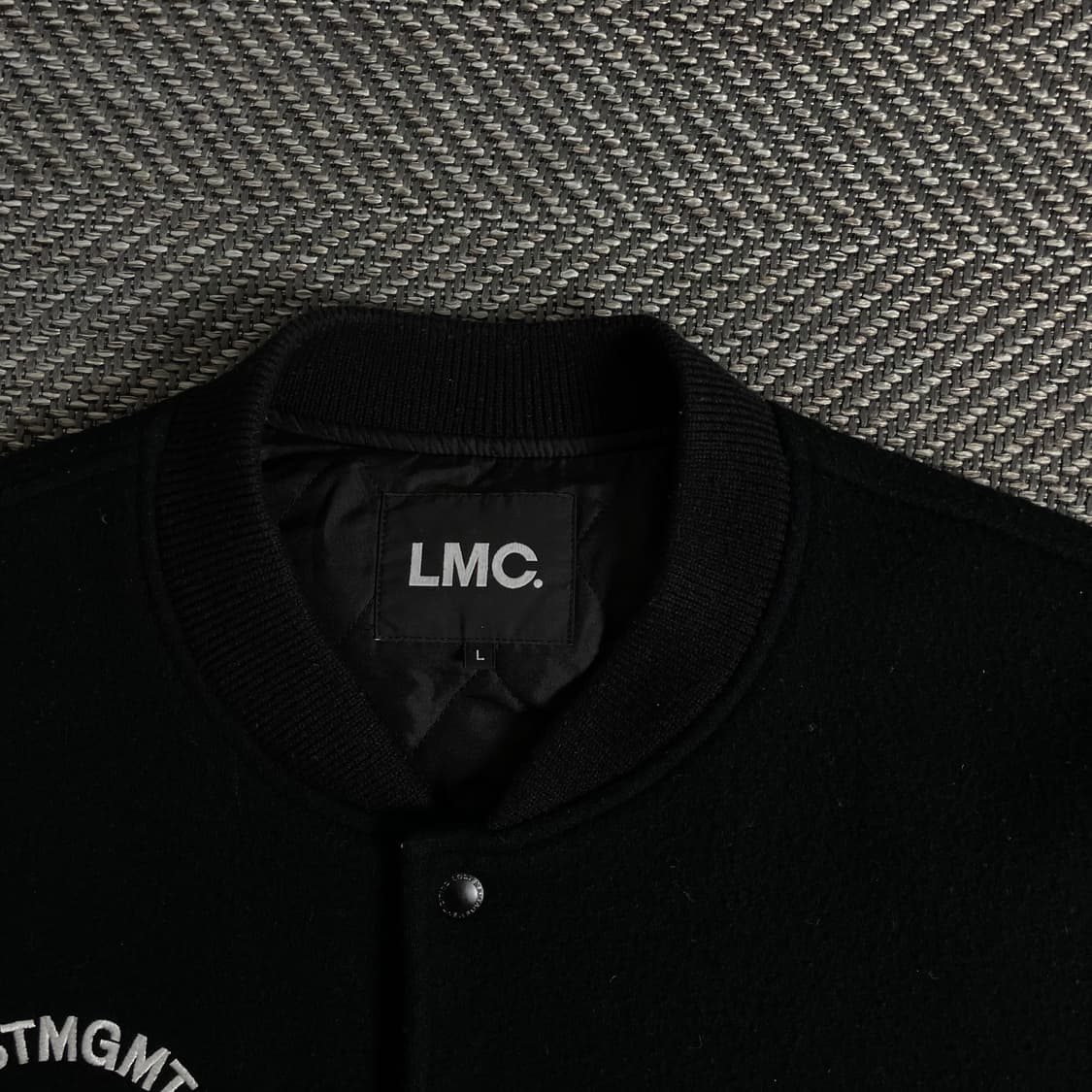 LMC 빅로고 소가죽 울 바시티 자켓 블랙y 3065 상품이미지6