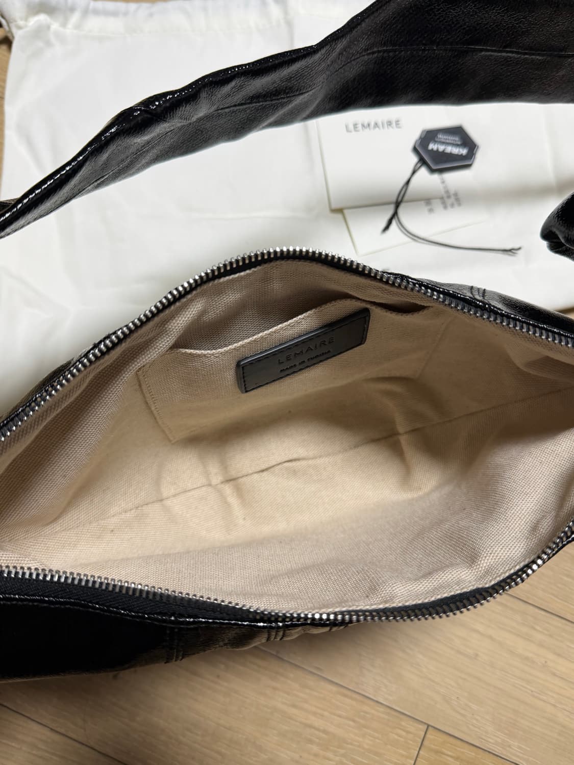 르메르 크루아상 코티드코튼 블랙 스몰 상품이미지4