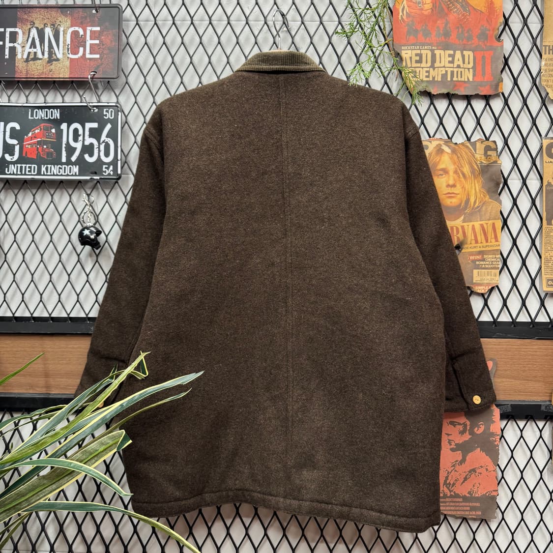 90s 원더워커 클래식 반코트 안감 퀼팅 포인트 브라운 상품이미지2