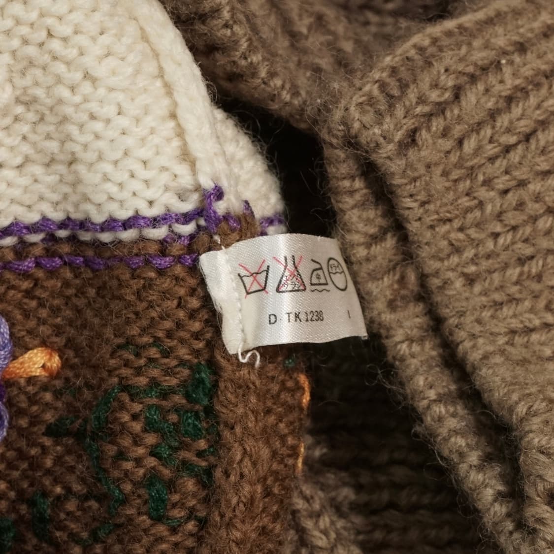 1989s Berek 플로럴 자수 핸드메이드 니트 상품이미지8