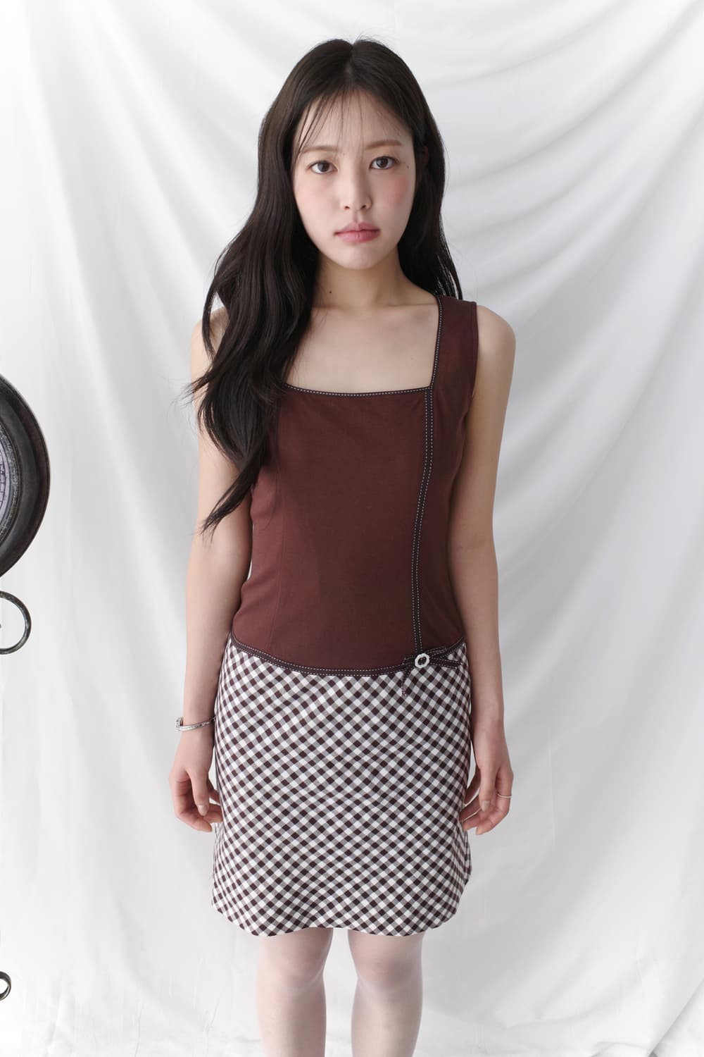 cecil mcbee) check ribbon one-piece 상품이미지7