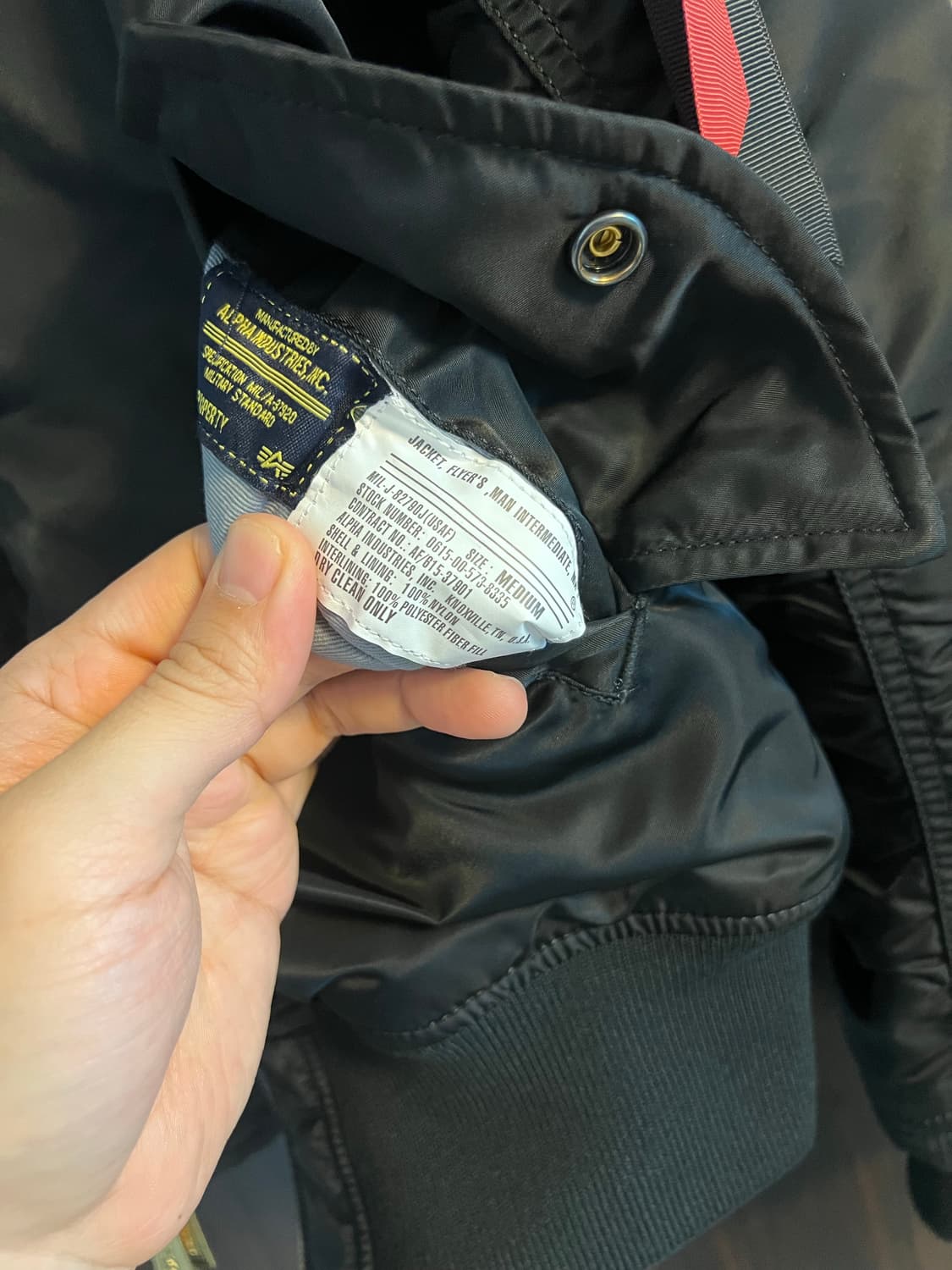 알파인더스트리 MA-1 슬림 블랙 항공점퍼 M 상품이미지2