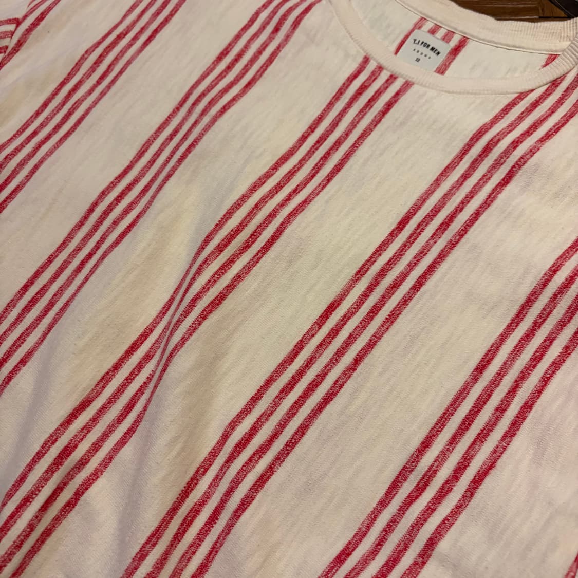 RED STRIPE SLUP COTTON T-SHIRTS 상품이미지3