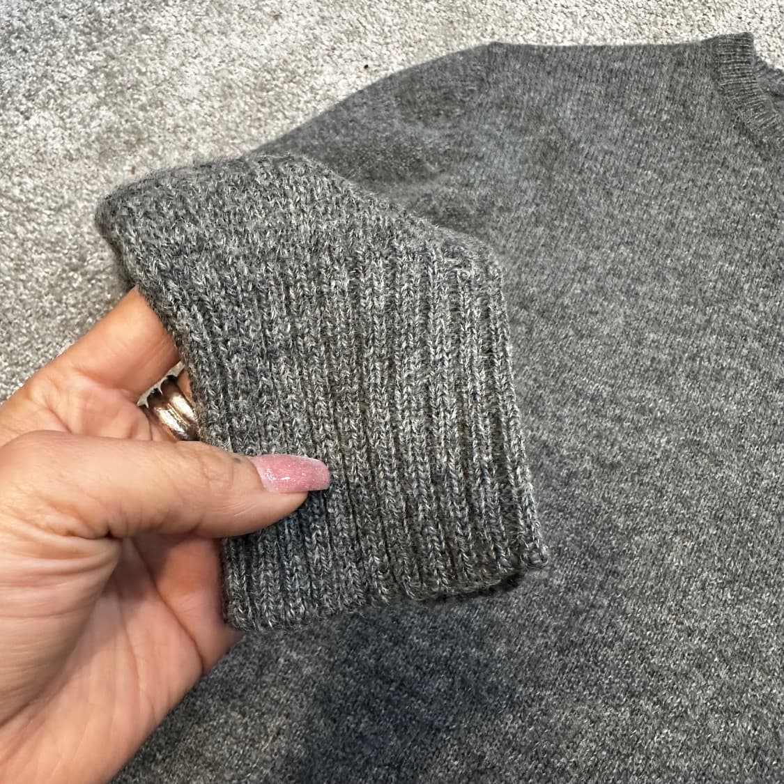 폴로 다크그레이 라운드 울 니트M 상품이미지3