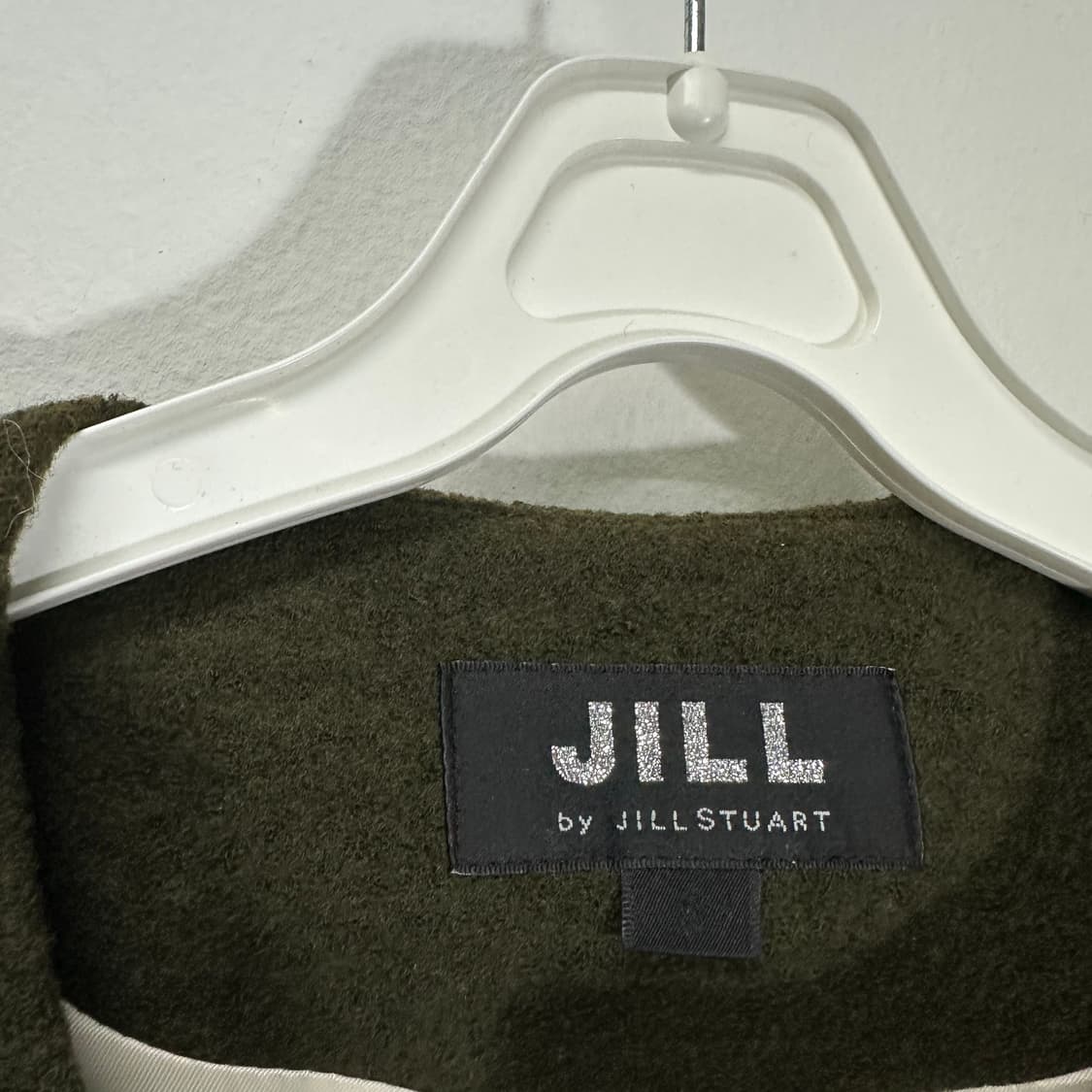 우먼S 질스튜어트 카키 논카라 원피스 코트 상품이미지5