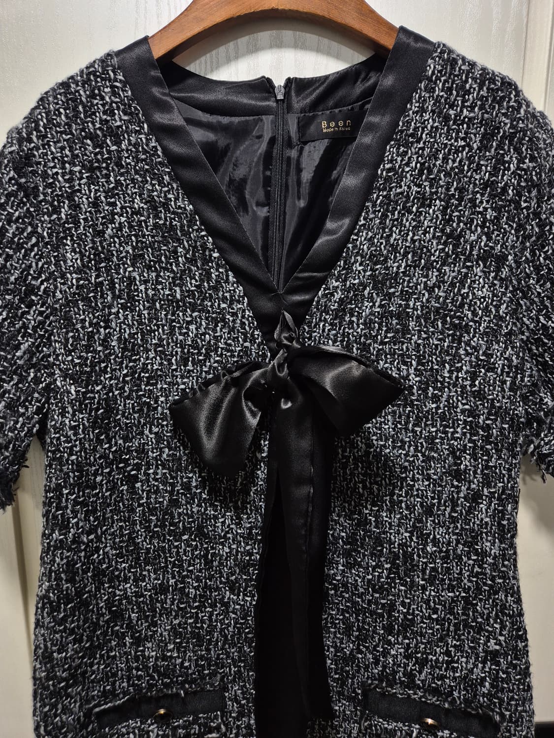 (세일)(새상품)VTG 트위드 리본 원피스 상품이미지4