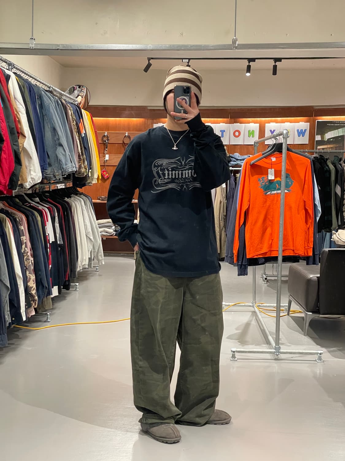 빈티지 롱슬리브 티셔츠(블랙)   상품이미지4