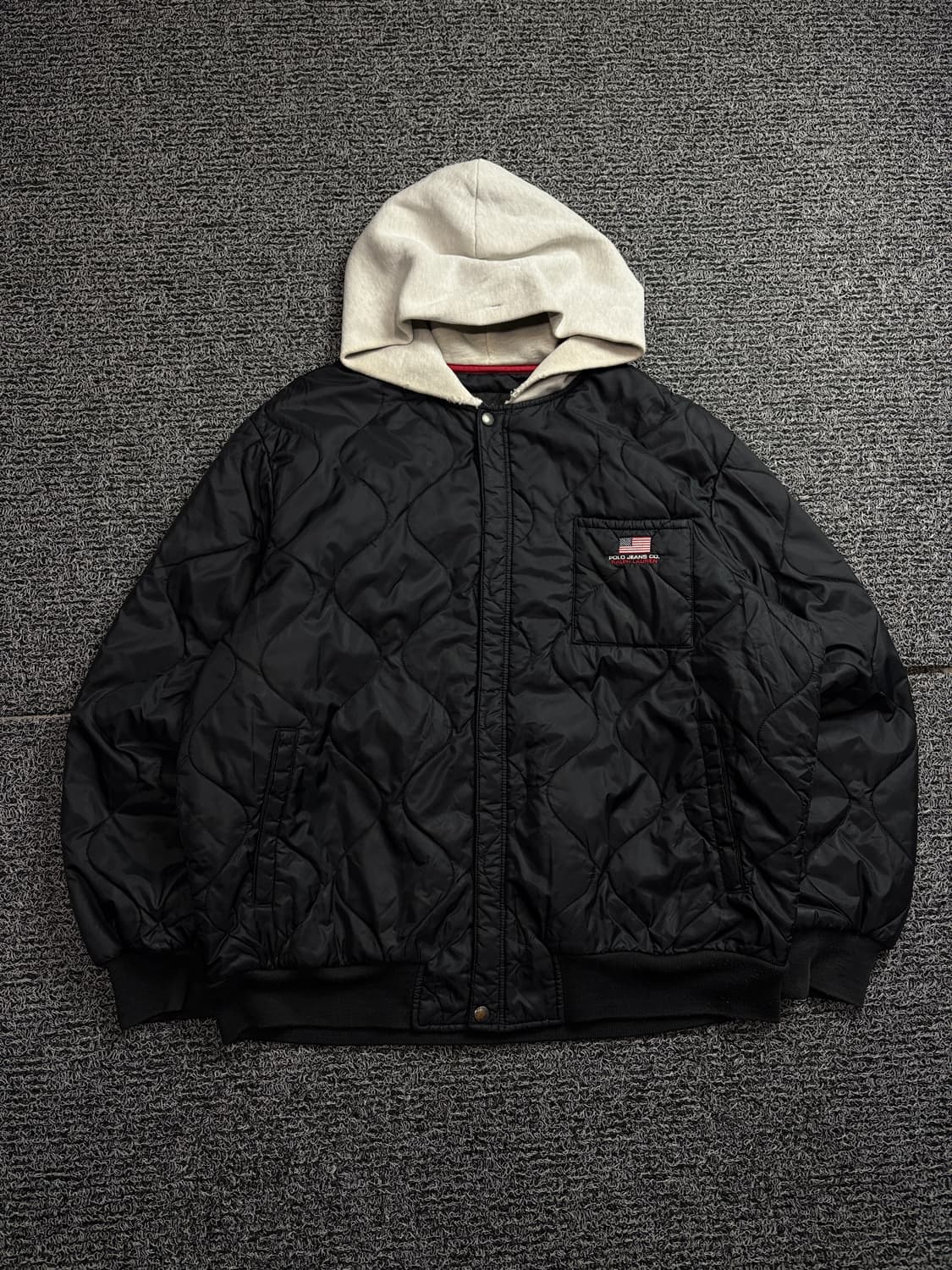 폴로 랄프로렌 성조기 로고 아미카지 퀼팅 후드 자켓 1858 상품이미지2