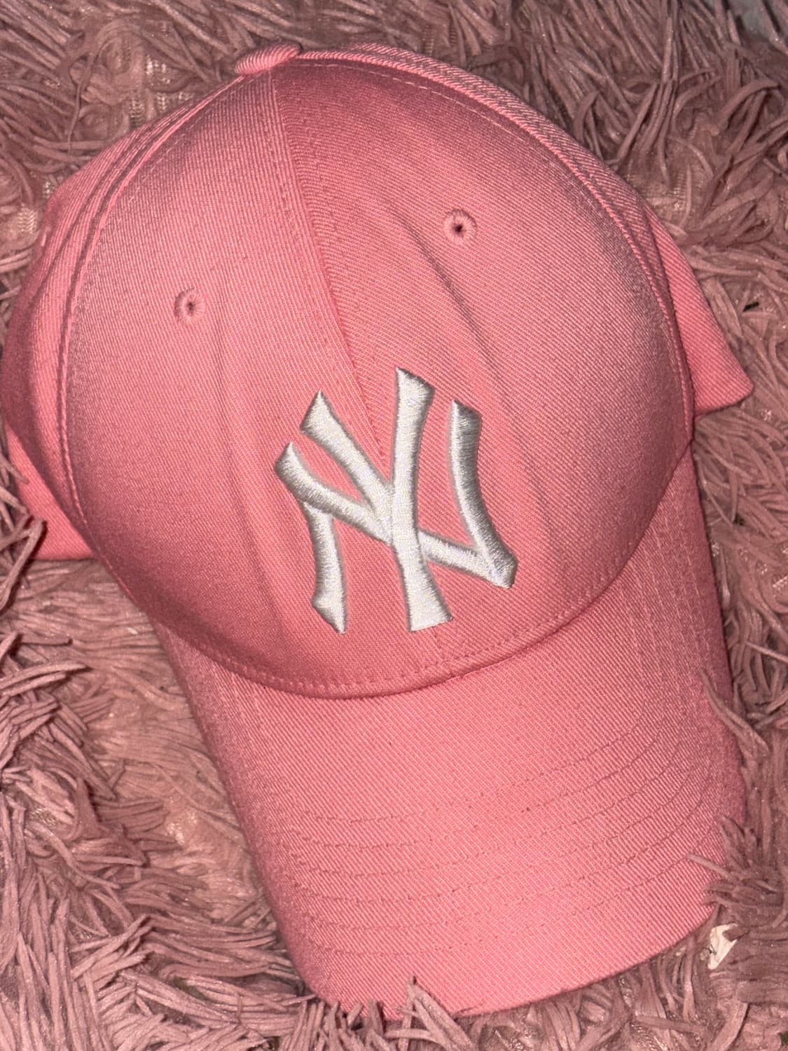 MLB 뉴욕양키스 갸루 y2k 인디핑크 연 코랄핑크 볼캡 모자 NY 상품이미지1