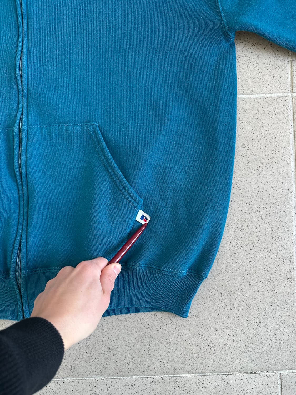 90s 빈티지 러셀 후드집업 블루 XL USA 상품이미지3