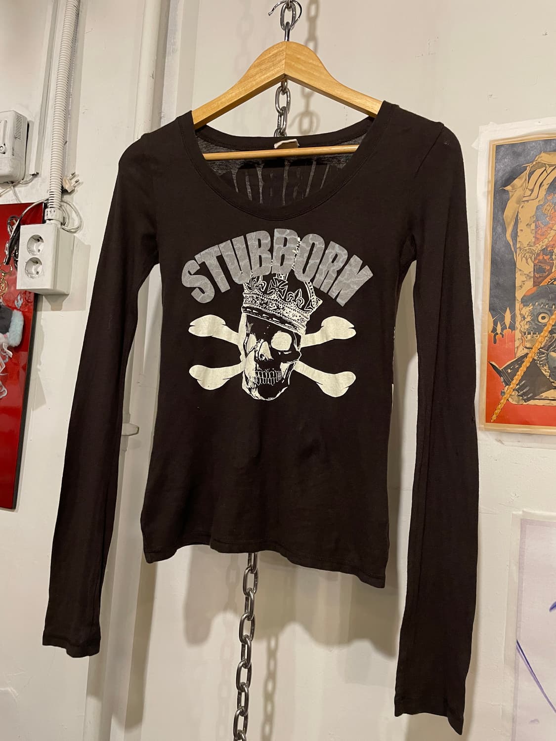 d.i.a 다이아 스컬 프린팅 브라운 롱슬리브 펑크 갸루 y2k 상품이미지5