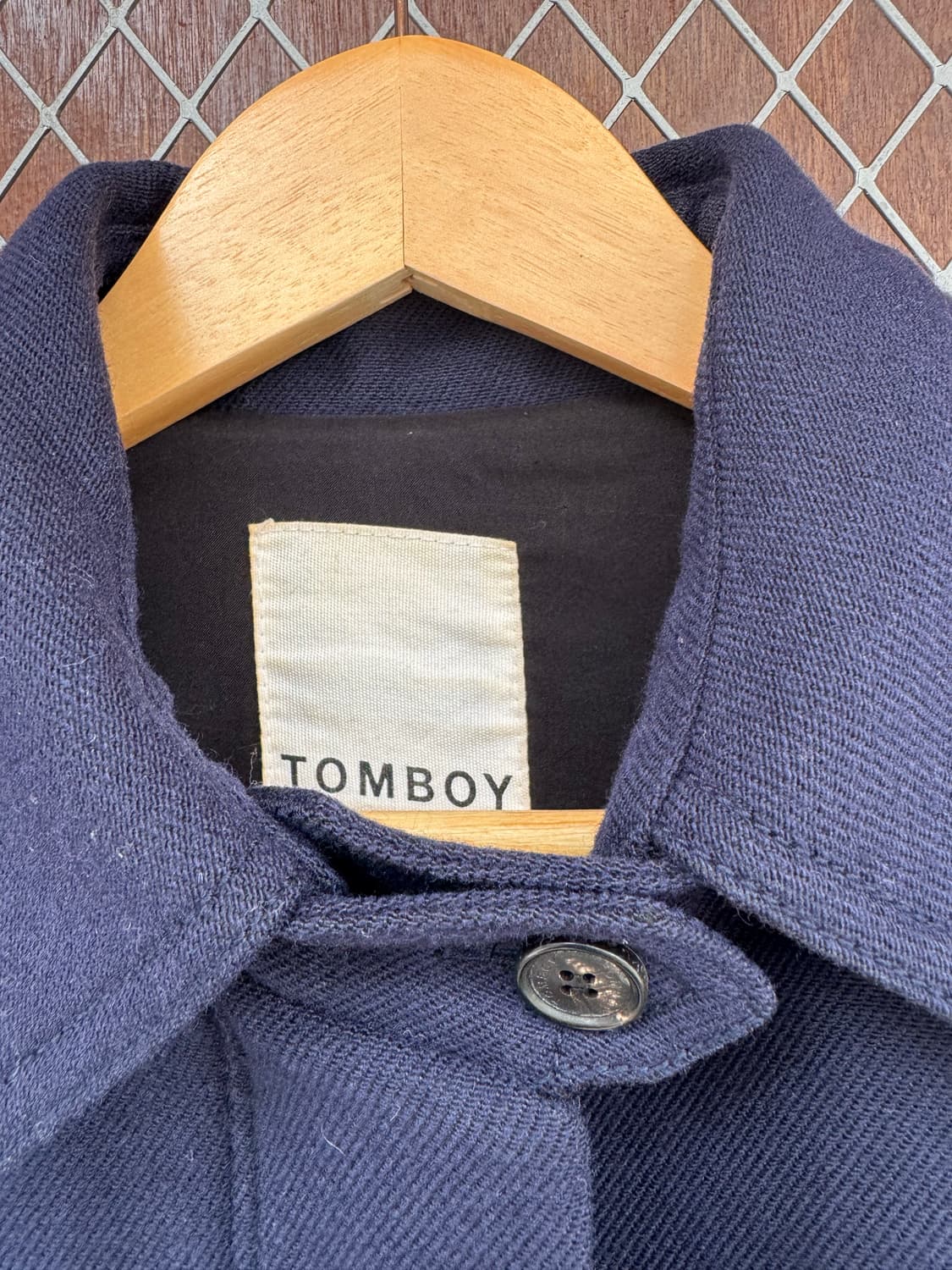 톰보이 네이비 오버핏 절개 패치 울 롱코트 S 상품이미지4