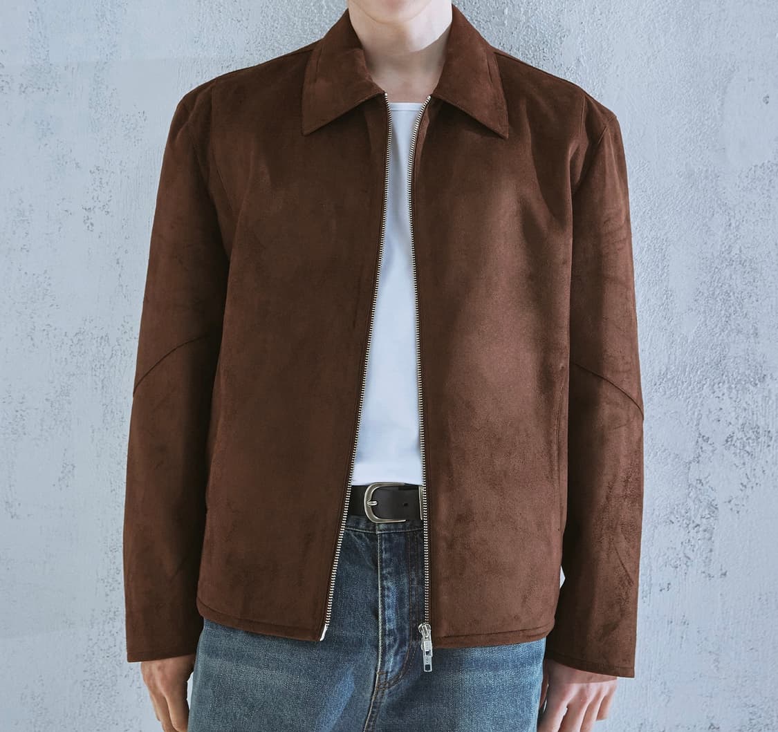 새상품)스웨이드 2way 자켓 블루종  상품이미지2